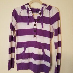 SO Purple and white striped hoodie L